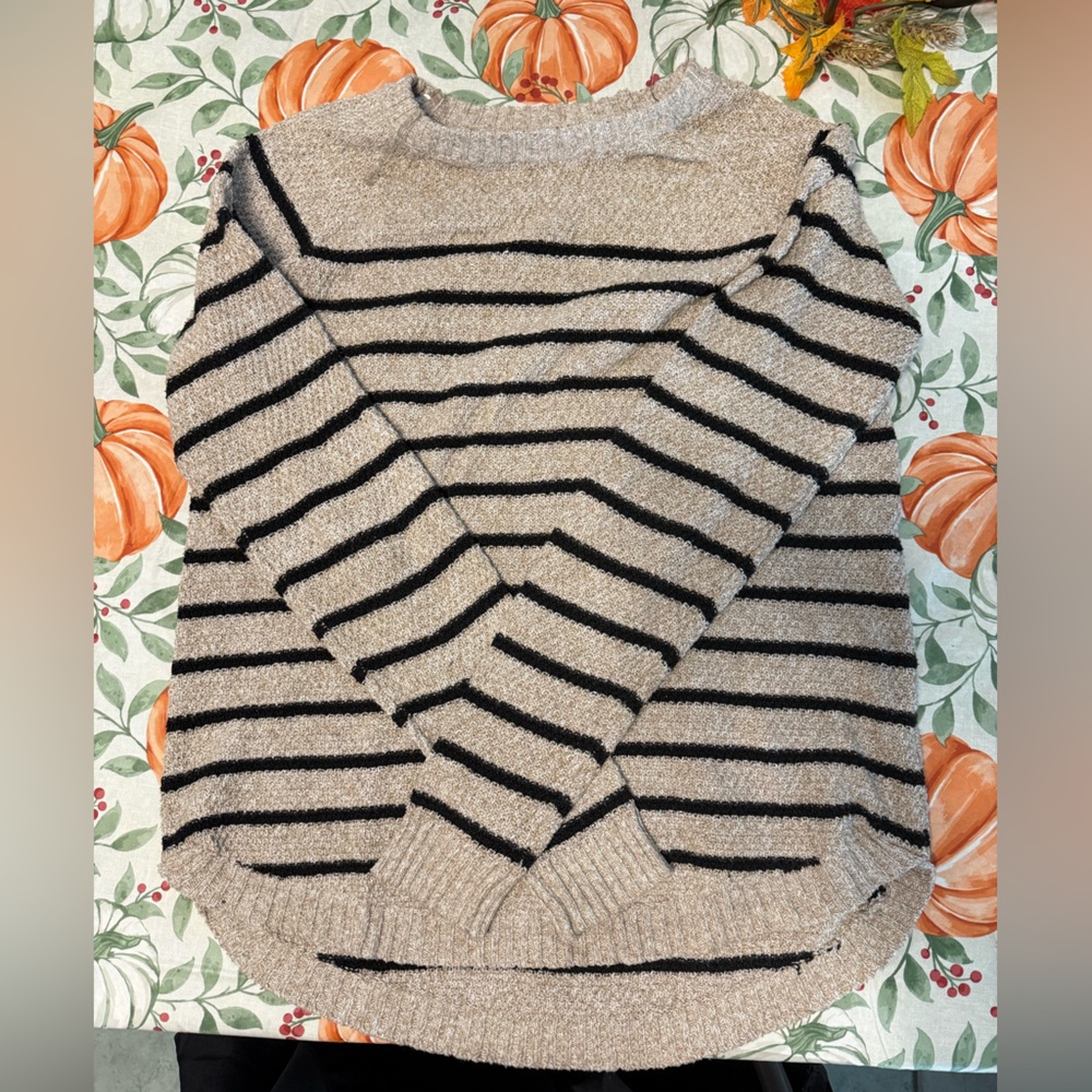 Pink Clover Textured Beige Sweater